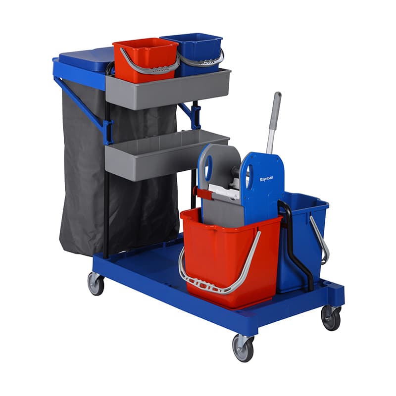 CHARIOT DE NETTOYAGE + PRESSE + SEAU